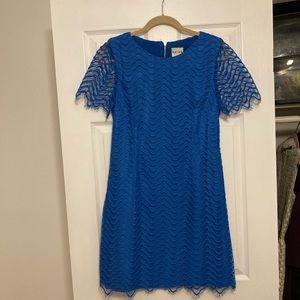 Reiss “Lark” Dress - Bright Blue w/scallops